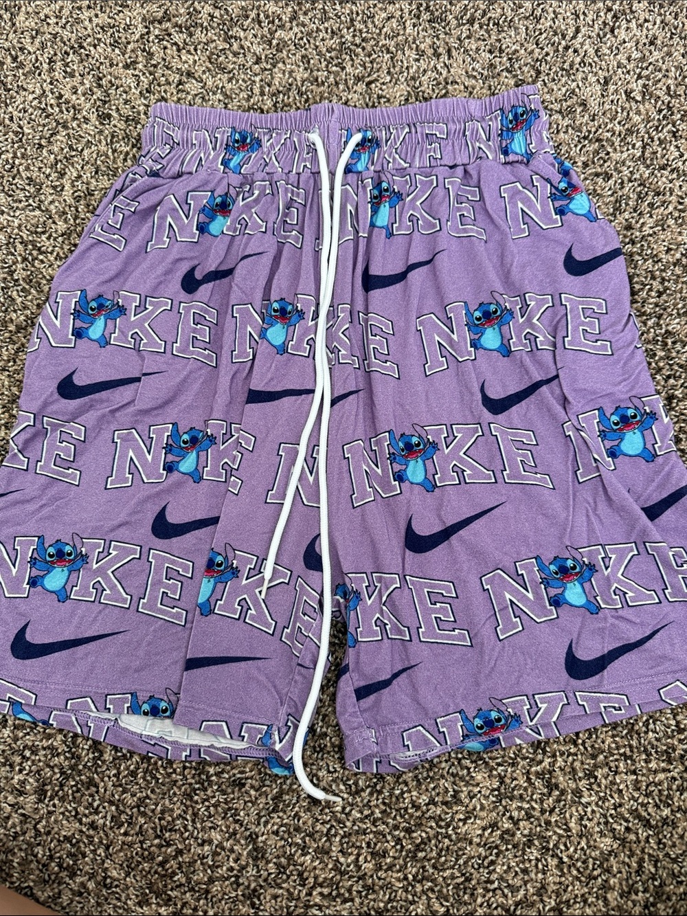 Nike Purple Stitch Print Pajama Bottoms